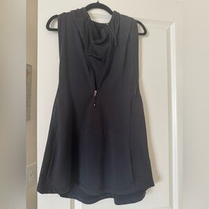 Black Sleeveless Racerback Athletic Top with Zipper